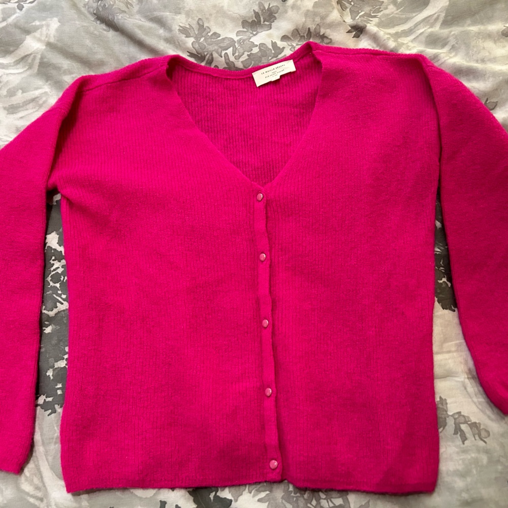 Sézane Barry Cardigan Fuchsia